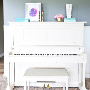 Colorful Modern Glam Piano Sitting Room