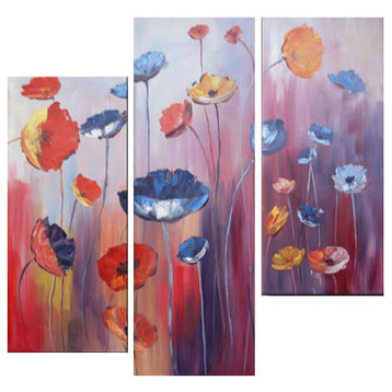 Untamed Poppies, Wall Tapestry, 48"x48"