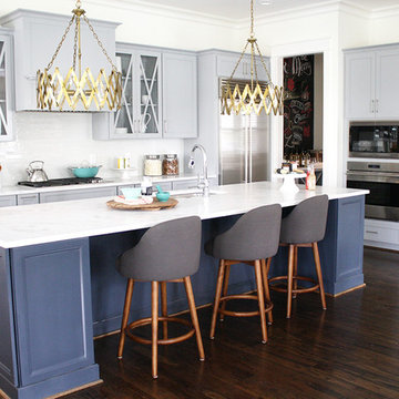 White Moura Marble Kitchen