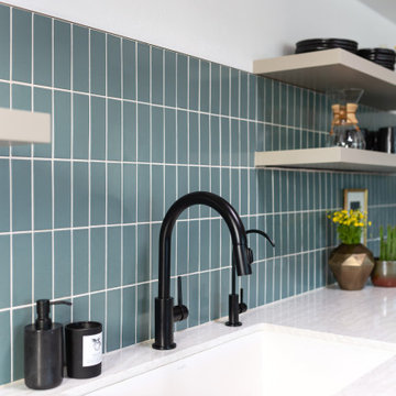 Contemporary Green-Blue Kitchen Tiles