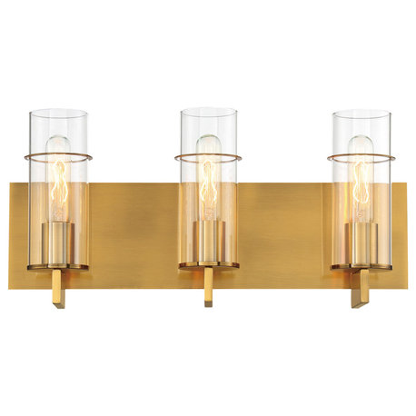 3 Light Contemporary Vanity, Gold