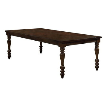 Furniture of America Minard Wood Extendable Dining Table in Antique Cherry