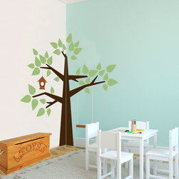 Whimsical Corner Tree - Wall Decals
