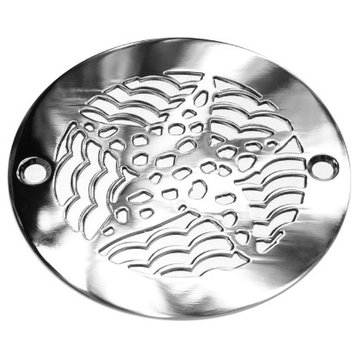 Shower Drain Strainer - Star Fish Shower Drain - Oceanus Series, Polished Stainless Steel, 4"