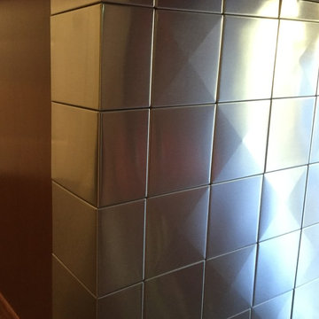 Kitchen Island with Custom Corner Tile