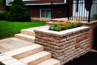 Retaining walls with Rocka Steps and Litho Capping