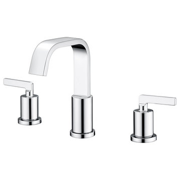 Luxier WSP04-T 2-Handle Widespread Bathroom Faucet with Drain, Chrome