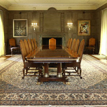 Large King Demure Regency Style Banquet Table with Five Door Breakfront China Ca
