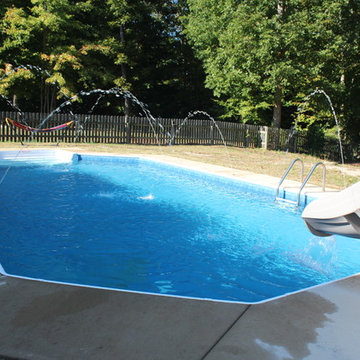 Grecian pool with slide