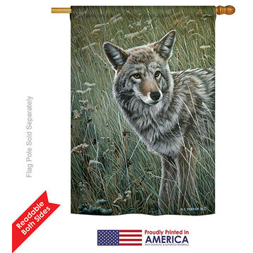 Coyote Nature, Wildlife Vertical House Flag, 28"x40"