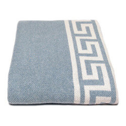 Eco Greek Key Throw-Blue Pond - Products