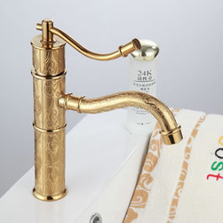 Antique Ti-PVD Finish Single Handle Bathroom Sink Faucet T0488G - Bathroom Sink Faucets