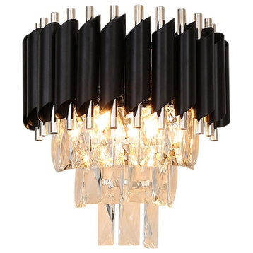 Black crystal wall Sconce for bedroom, living room