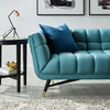 Modern Contemporary Urban Living Sofa, Velvet Blue