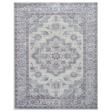 Sonoma Calanthe Gray, Blush, Blue, Ivory Viscose Area Rug