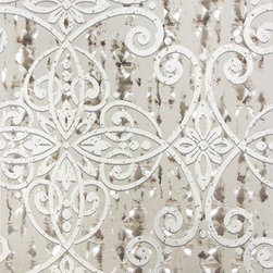 Ilias Taupe Optical Damask - Wallpaper