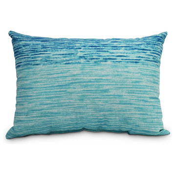 Ocean View 14"x20" Decorative Abstract Outdoor Throw Pillow, Teal