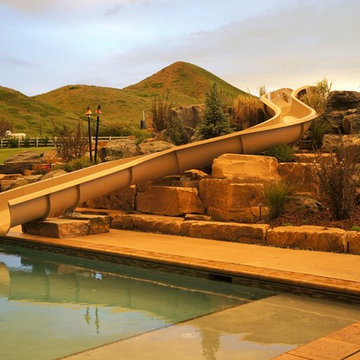 Farmhouse Backyard Pool & Spa
