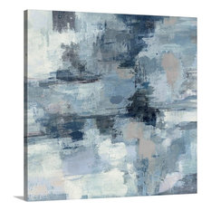 "In the Clouds - Indigo and Gray" Wrapped Canvas Art Print, 16"x16"x1.5"