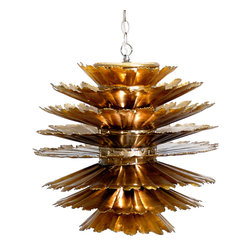 Worlds Away - Worlds Away Dante Gold Leafed Pendant - Pendant Lighting