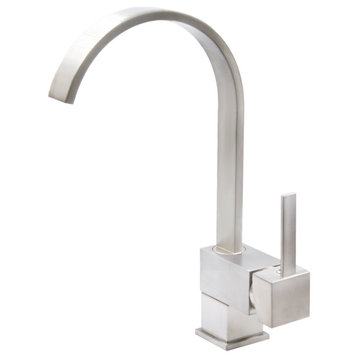 Novatto Wright Single Handle Pivotal Bar Faucet, Brushed Nickel