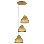 Innovations Lighting - Adirondack 3-Light Cord Multi Pendant, Brushed Brass - A truly dynamic fixture, the Ballston fits seamlessly amidst most decor styles. Its sleek design and vast offering of finishes and shade options makes the Ballston an easy choice for all homes.