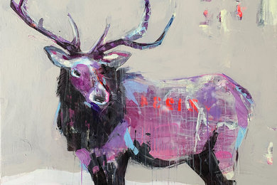 Winter Elk painting