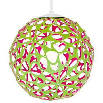 Modern Forms PD-89924 Groovy 24"W LED Globe Chandelier - Green / Pink / White