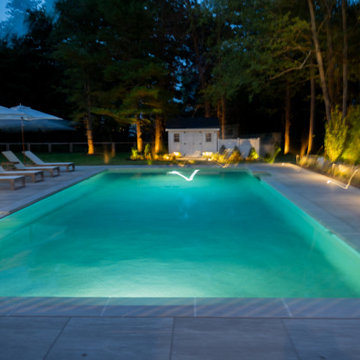 Rumson NJ: Inground Pool, Deck, Outdoor Kitchen, Outdoor Shower, Landscape, Shed