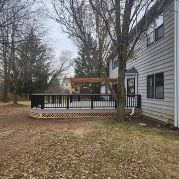 Azek Deck Rough Cedar Pergola & Railing