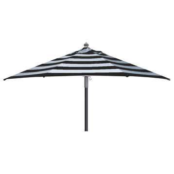 9ft Polyester Universal Market Umbrella Canopy Replacement, Black Stripe