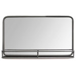 Stratton Home Decor - Stratton Home Decor Mason Metal Mirror with Shelf - Add an industrial appeal to your space with the Mason Metal Mirror with Shelf by Stratton Home Decor. A perfect and convenient attached shelf can hold toiletries and more. Add this handcrafted wall hanging in your office or home and place decorative or personal items. The mirror surface measures 23" L x 13" W and it measures 24" L x 4" W x 14" H overall. Item is handmade and Painted by skilled artisans. Product may have some variances in comparison to photo shown. ,Item Weight : 7.7 lbs