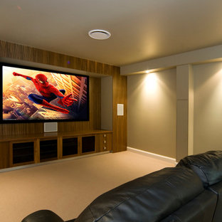 Home theater - contemporary home theater idea in Sunshine Coast