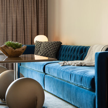 Cobalt Tufted Sofa