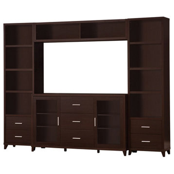 Coaster Lewes 4-piece Wood Entertainment Center in Cappuccino