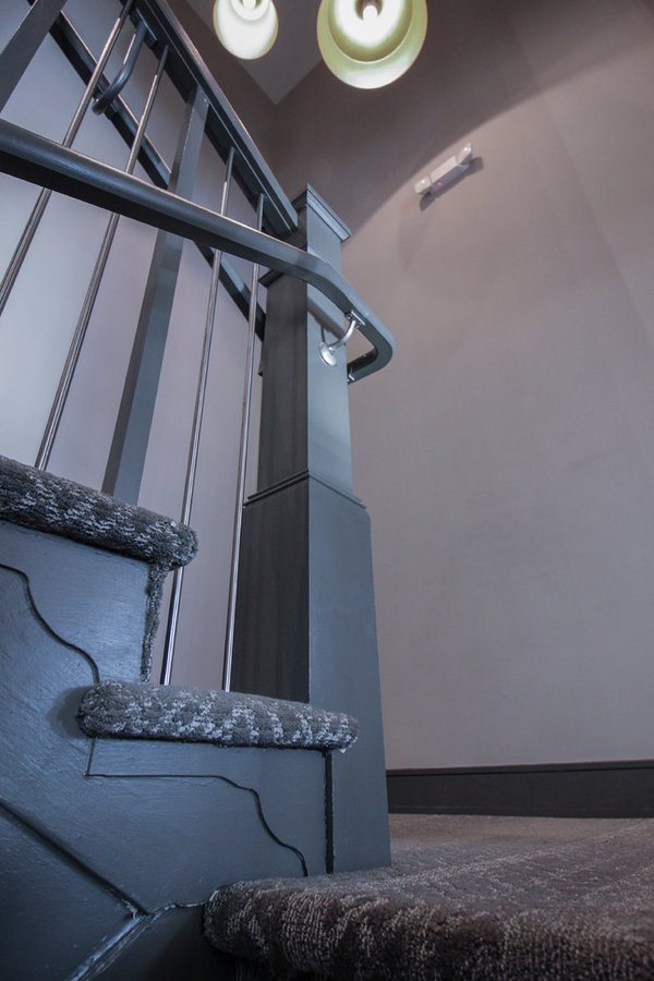 Industrial Style Staircase in Renovated Community Clubhouse, Arlington VA 22206