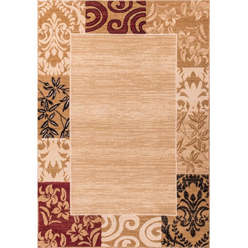 Well Woven Dulcet Damask Area Rug, Ivory, 3'3''x5'