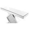 47" Rectangle Crystal Console Table, Clear Mirror Finish