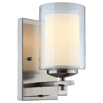 El Dorado Satin Nickel 1-Light Wall Sconce Bathroom Fixture, 20-7997