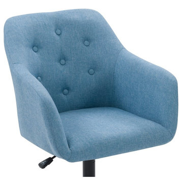 CorLiving Marlowe Fabric Upholstered Button Tufted Task Chair in Light Blue