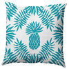Pineapple Leaves Decorative Throw Pillow, Explorer Blue, 16"x16"