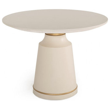 Stacia Modern Off, White Concrete and Brass Coffee Table