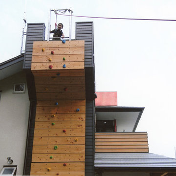 クライミングウォールのある家