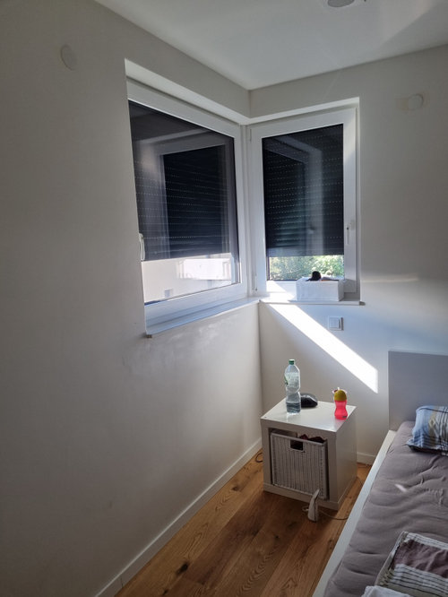 Vorhänge/Gardinen vor "schwierigen" Fenstern im Schlafzimmer