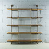 OS Home and Office Industrial 64" 5-Shelf Pipe Bookcase, Reclaimed Aged Wood