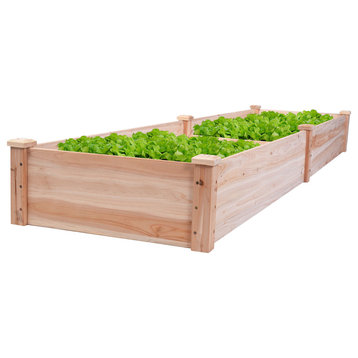 Costway Wooden Vegetable Raised Garden Bed Patio Backyard Grow Flowers Planter