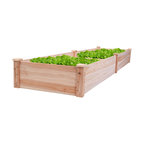 Costway Wooden Vegetable Raised Garden Bed Patio Backyard Grow Flowers Planter