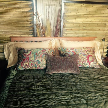AFTER ROOM DIVIDER, BEDDING: MASTER BEDROOM
