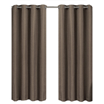 Gulfport Faux Linen Blackout Weave Panels, Taupe, 52"x63" Single