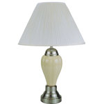 Ore International - 27" Ceramic Table Lamp - Silver/Ivory - 27" Ceramic Table Lamp - Silver/Ivory� Bold color with silver accents adds a decorative element to any room